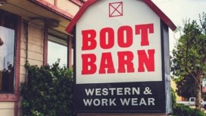 the boot barn logo outside of a boot barn store