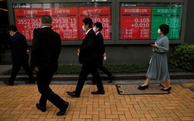 Asian shares drop as bond yields rise ahead of Fed